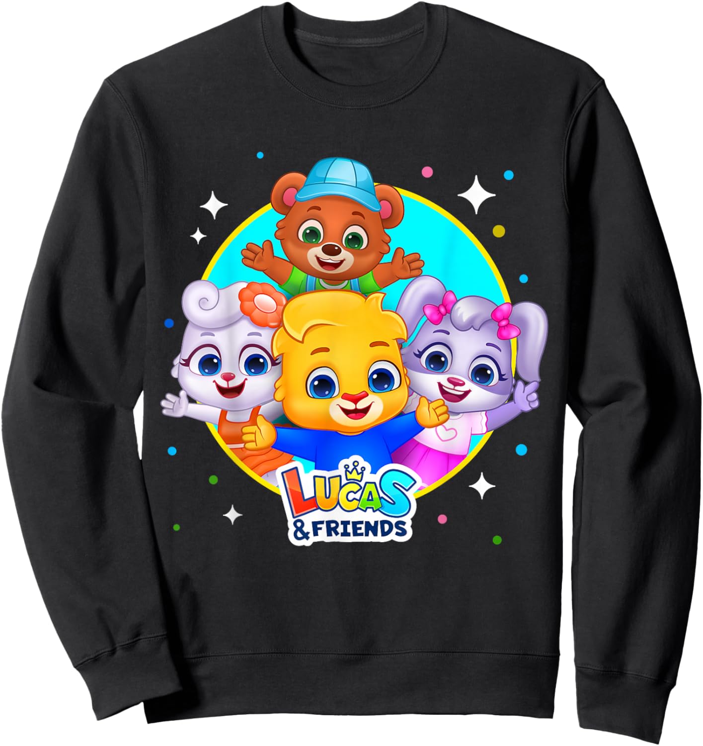 Lucas, Ruby Popular Kids | Lucas and Friends Toddler Sweatshirt - Sweatshirt | Black