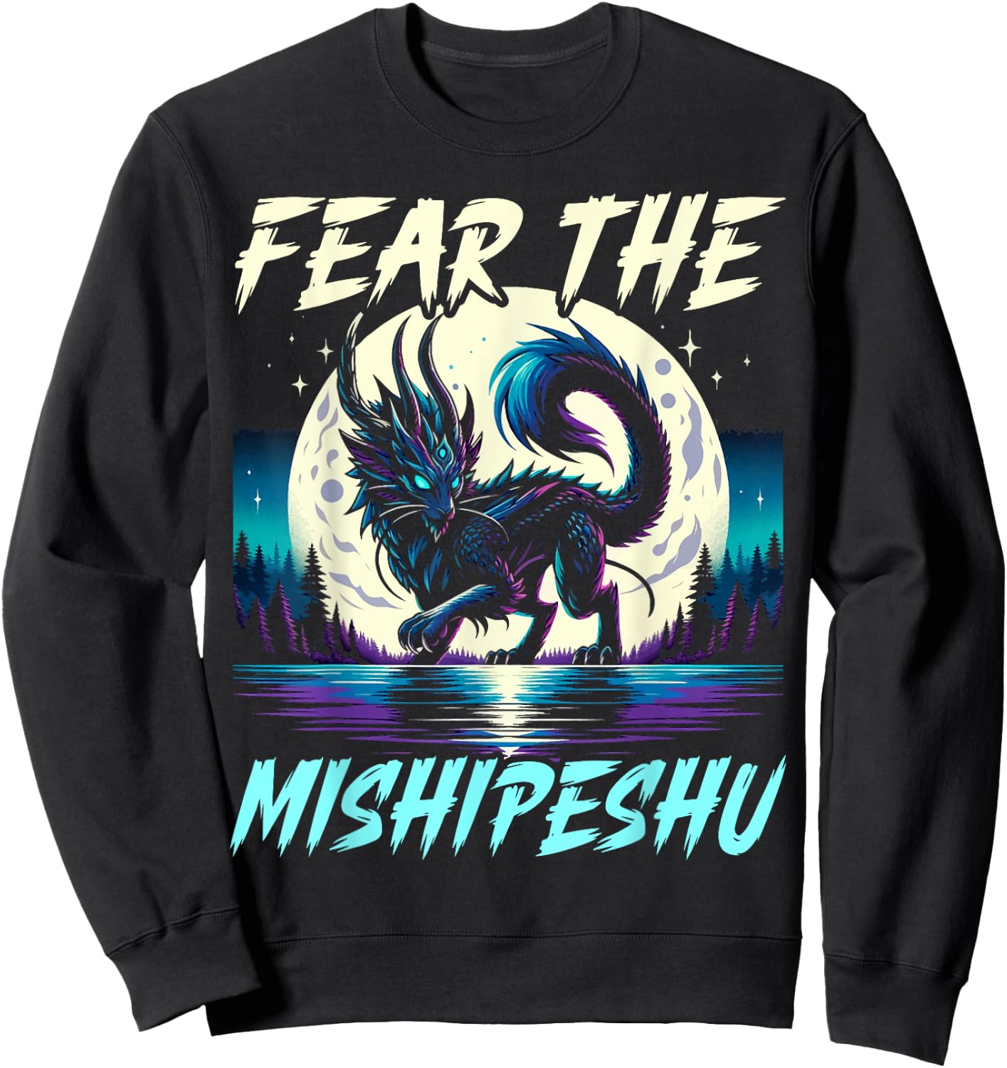Mishipeshu Mythical Creature Cryptozoology Cryptid Sweatshirt - Sweatshirt | Black