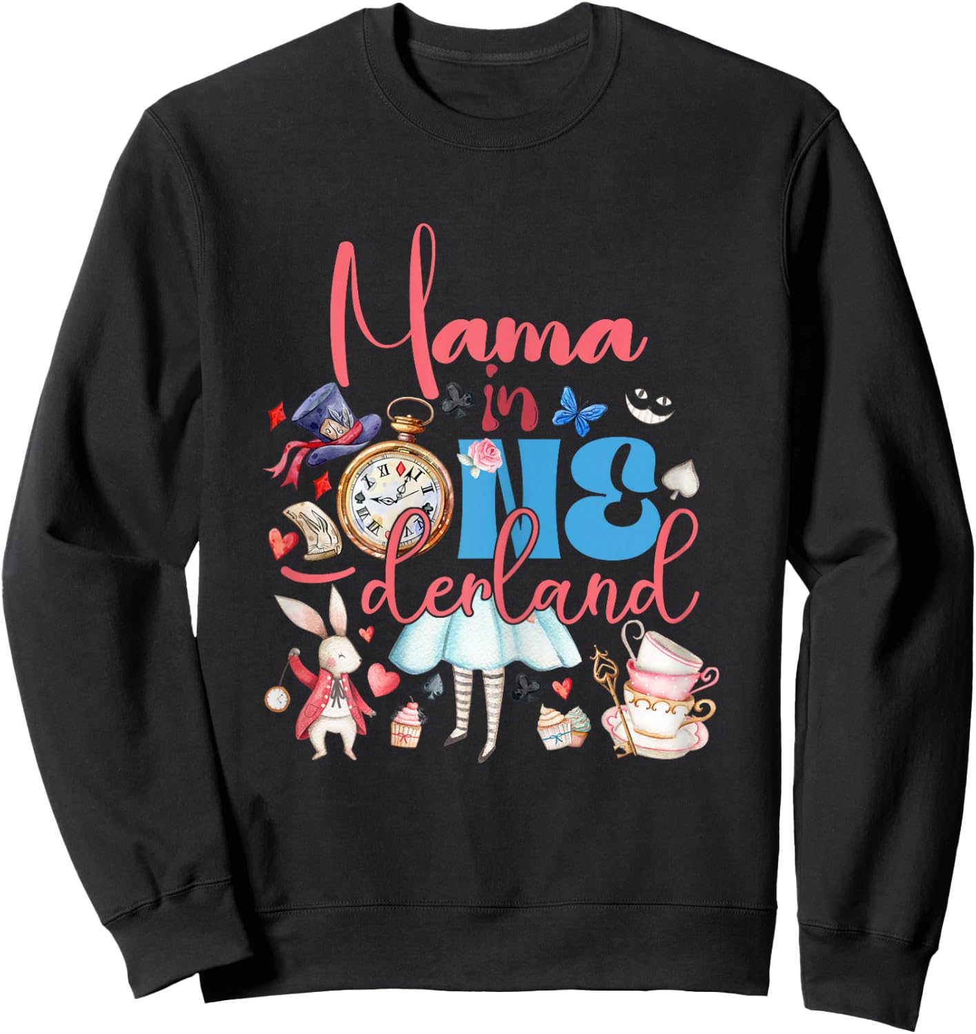 Alice Mama in ONEderland Birthday Family Sweatshirt - Sweatshirt | Black