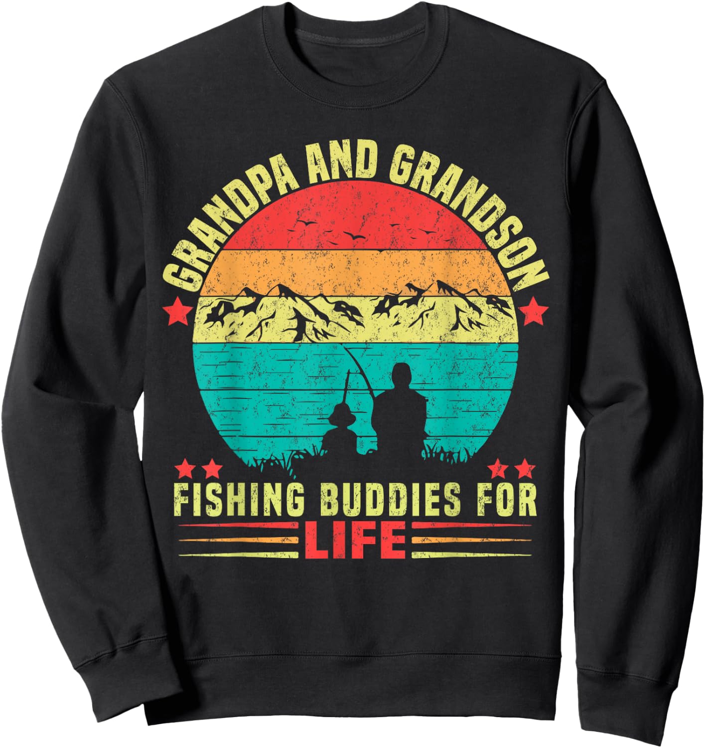 Grandpa And Grandson Fishing Buddies For Life Sweatshirt - Sweatshirt | Black