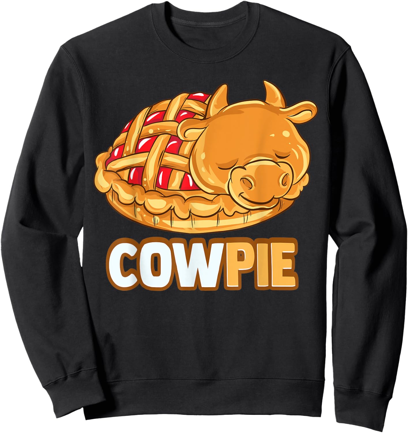 Funny Cowpie Food Crufty Food Lover Cow Animal Cattle Sweatshirt - Sweatshirt | Black