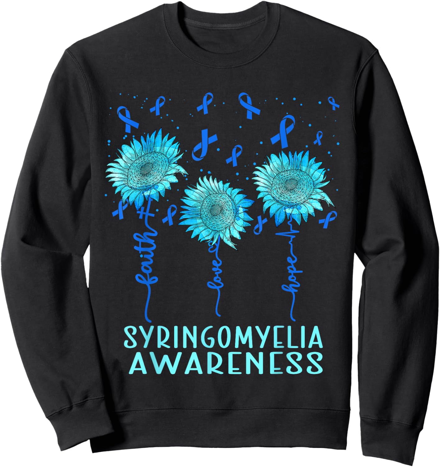 Syringomyelia Awareness, Faith love hope Sweatshirt - Sweatshirt | Black