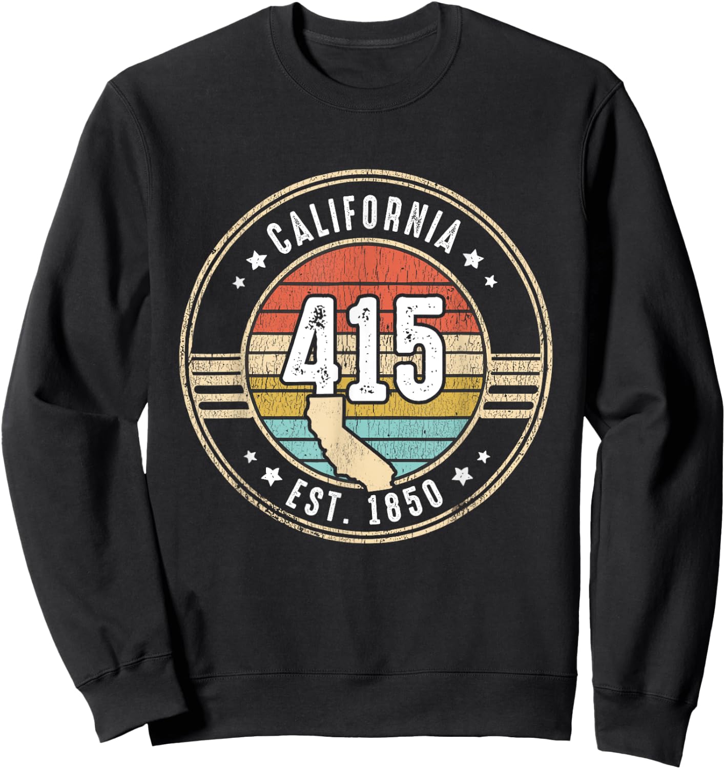 California Area Code 415 Home State Pride Souvenir Sweatshirt - Sweatshirt | Black