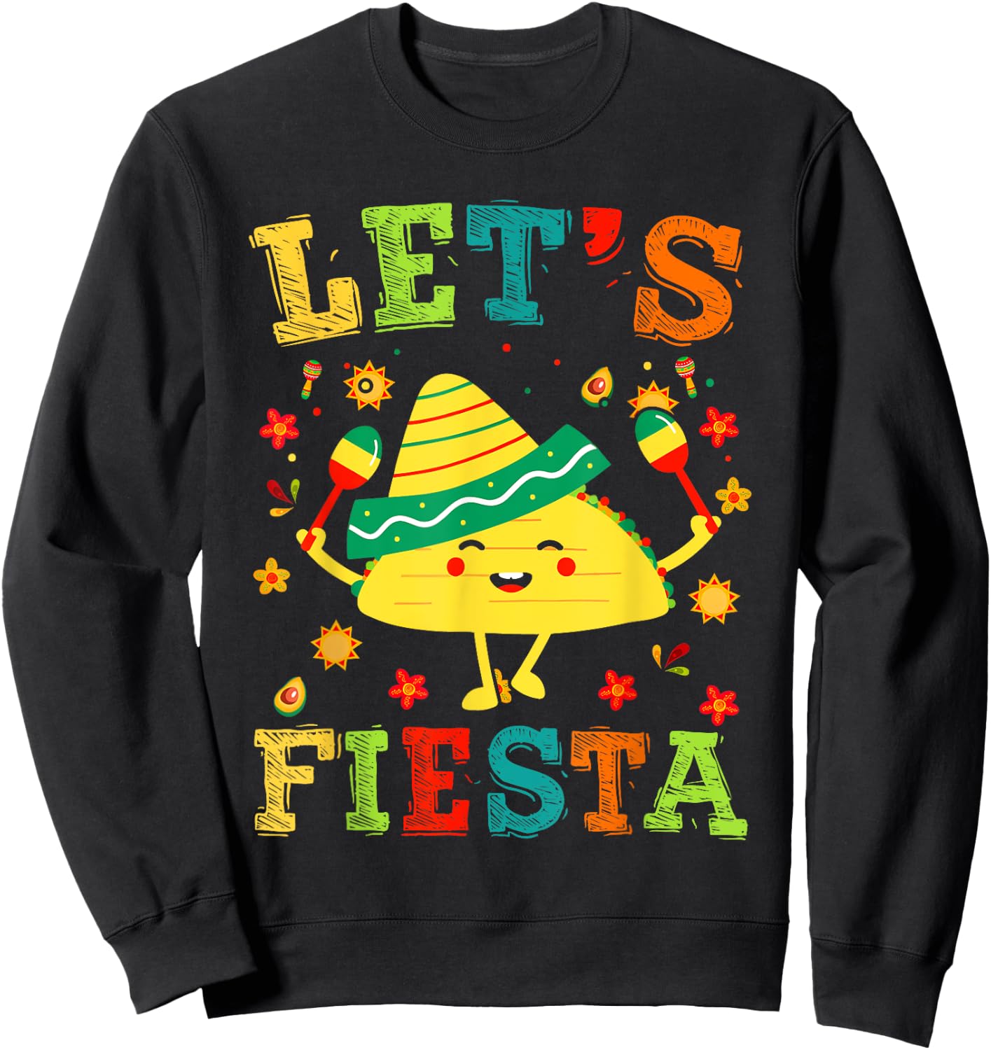 Let's Fiesta Taco Cinco De Mayo Boys Men Kids Mexican Party Sweatshirt - Sweatshirt | Black