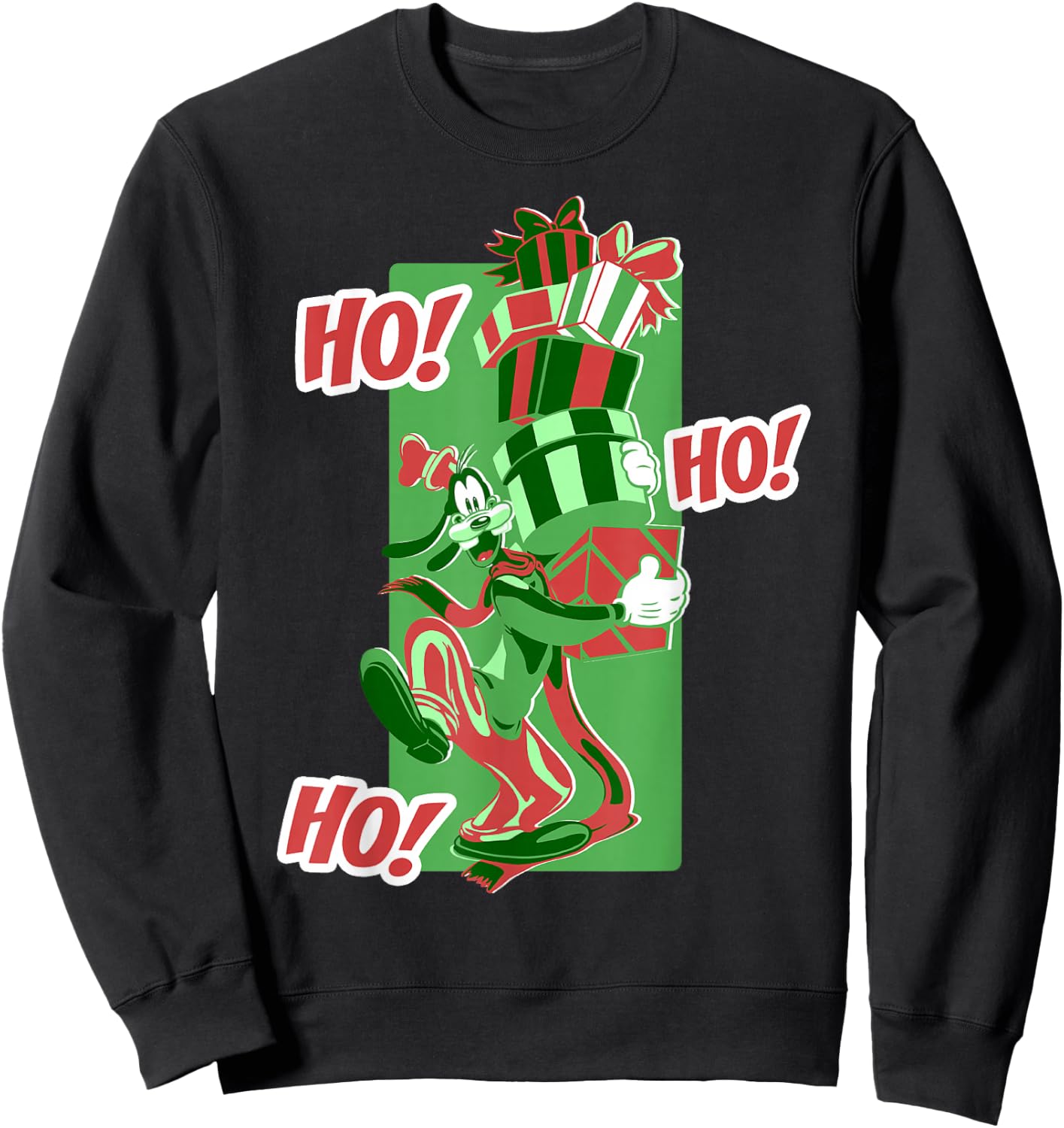 Disney Goofy Ho Ho Ho Christmas Portrait Sweatshirt - Sweatshirt | Black