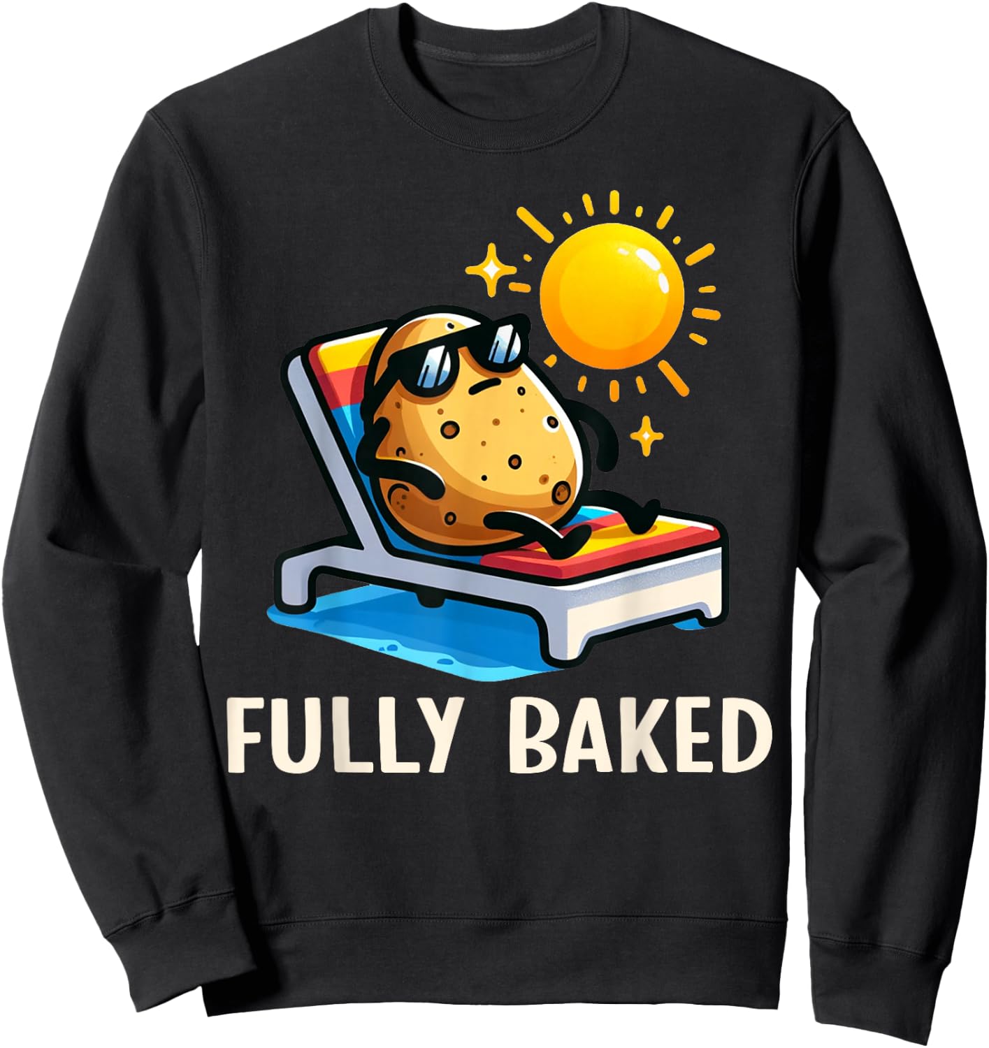 Funny Fully Baked Potato Graphic For Kids Sweatshirt - Sweatshirt | Black
