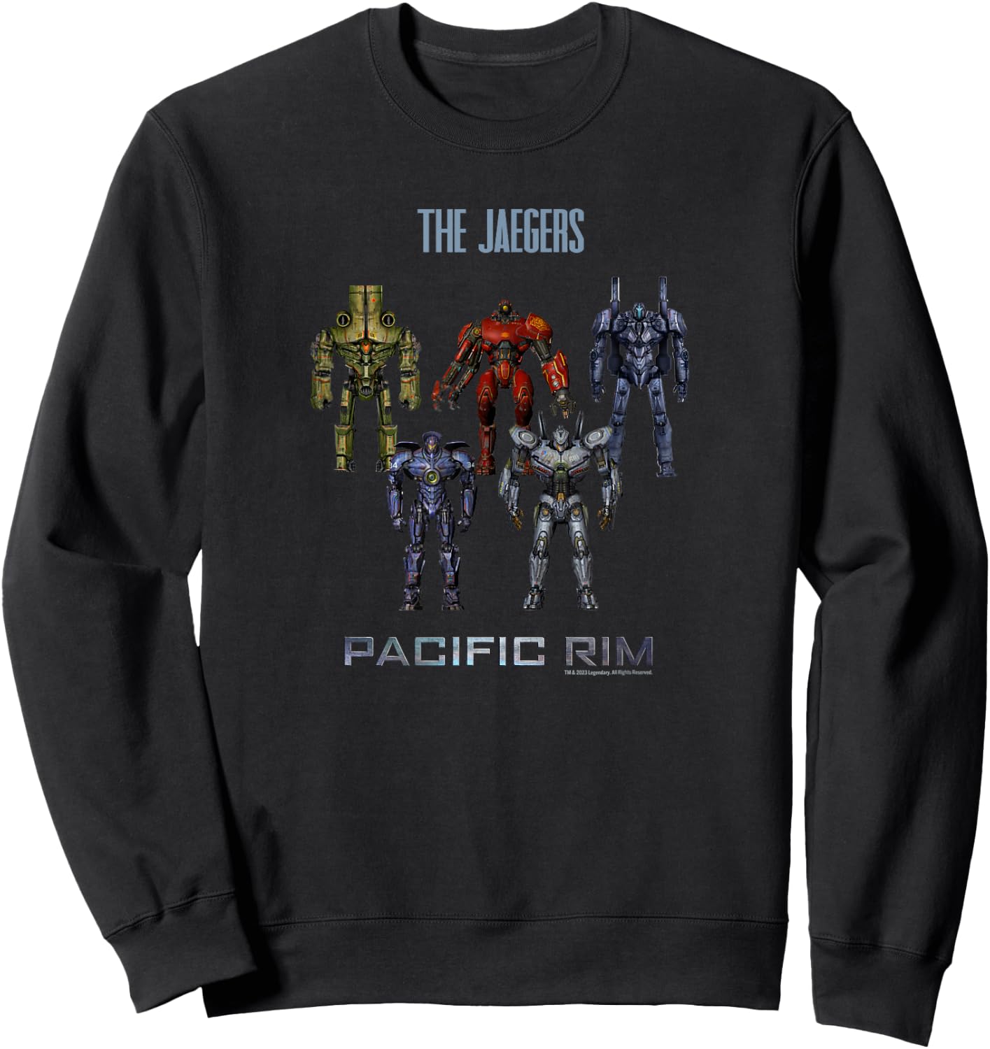 Legendary Pacific Rim Jaeger Robots - Officially Licensed , Small, Black Sweatshirt - Sweatshirt | Black