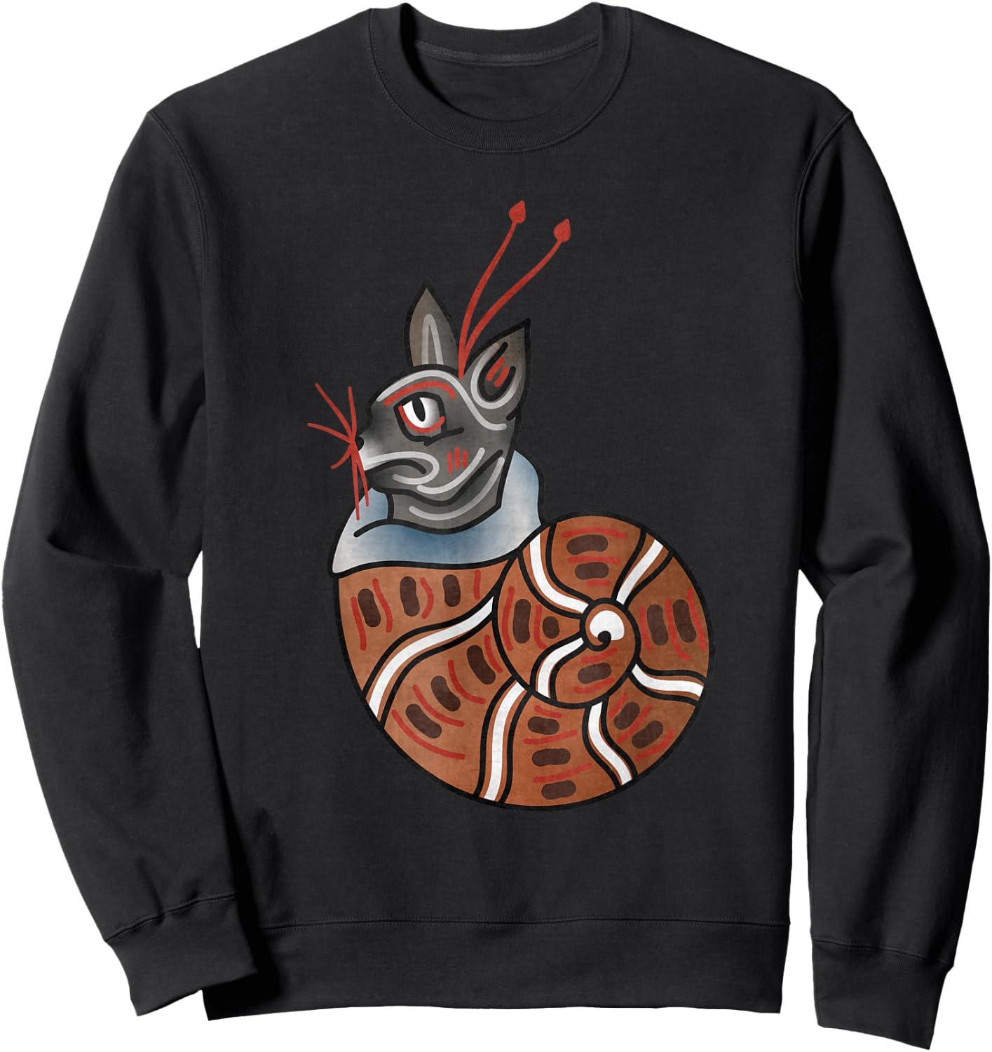 Cat-Snail - Medieval Marginalia Cat Snail - MargiKnights Women Kids Sweatshirt - Sweatshirt | Black
