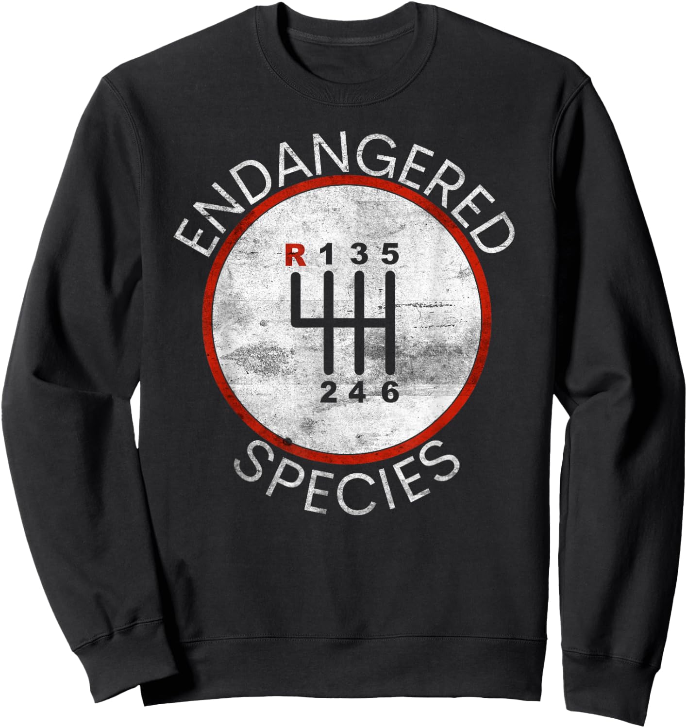 Cool Endangered Species Manual Gearbox Stick Shift 6 Speed Sweatshirt - Sweatshirt | Black
