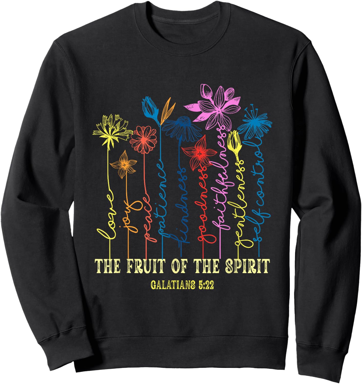 The Fruit Of The Spirit Bible Verse Christian Sweatshirt - Sweatshirt | Black