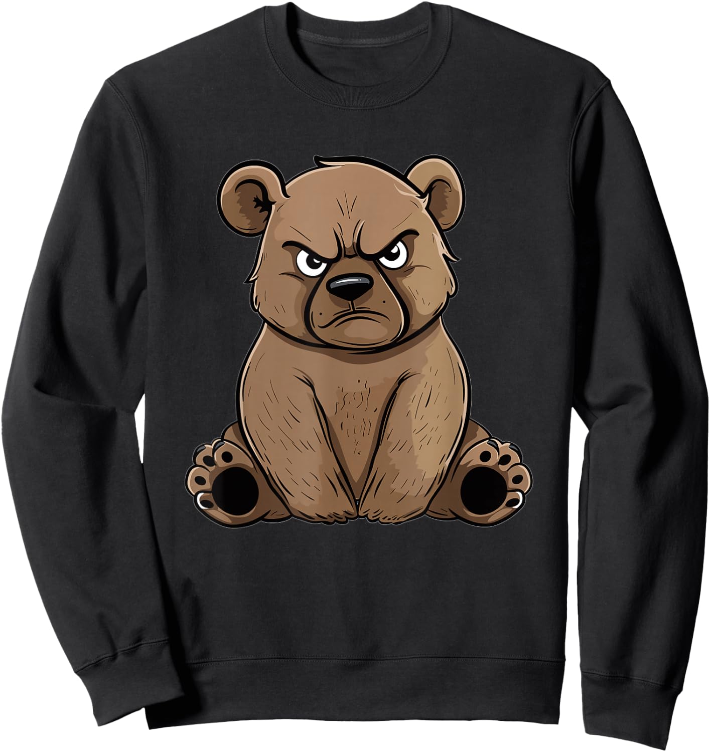 Grumpy Grizzly Bear Sweatshirt - Sweatshirt | Black