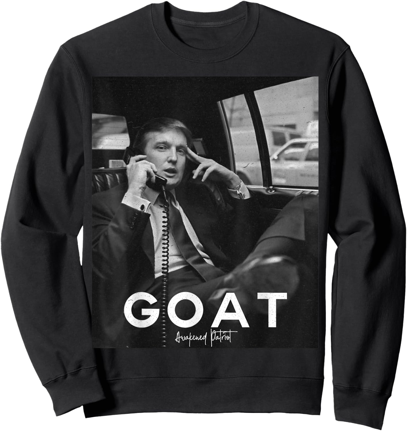 Trump GOAT Republican Conservative Gift Trump 2024 Sweatshirt - Sweatshirt | Black