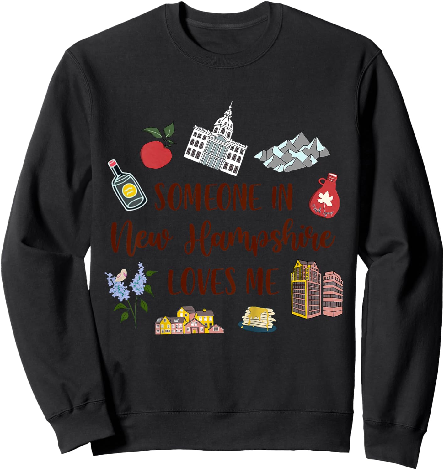 Kids New Hampshire Baby Travel Someone In New Hampshire Loves Me Sweatshirt - Sweatshirt | Black