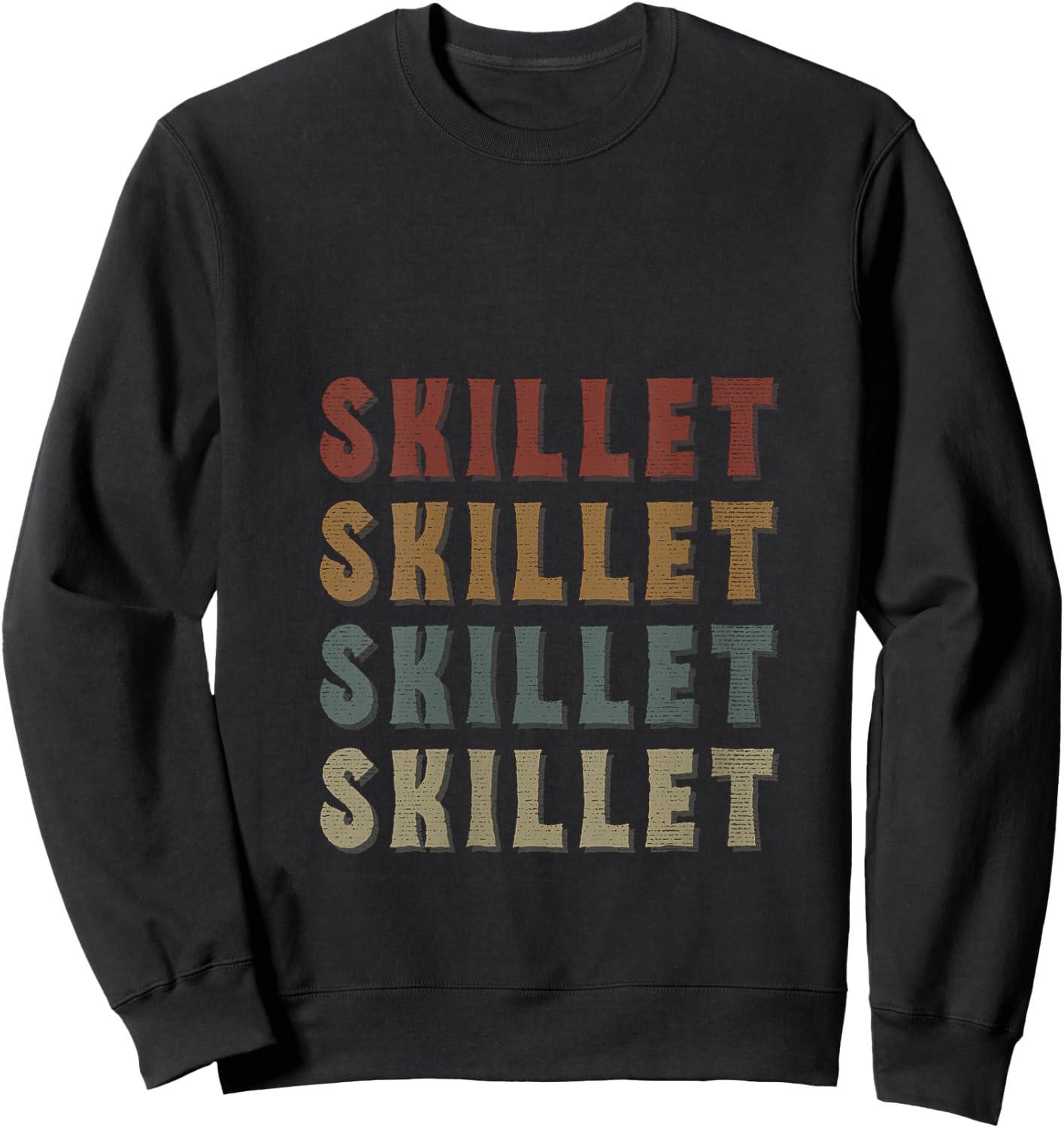 Women's Vintage Cool Skillet Name Funny Love Heart Skillet V-Neck Sweatshirt - Sweatshirt | Black