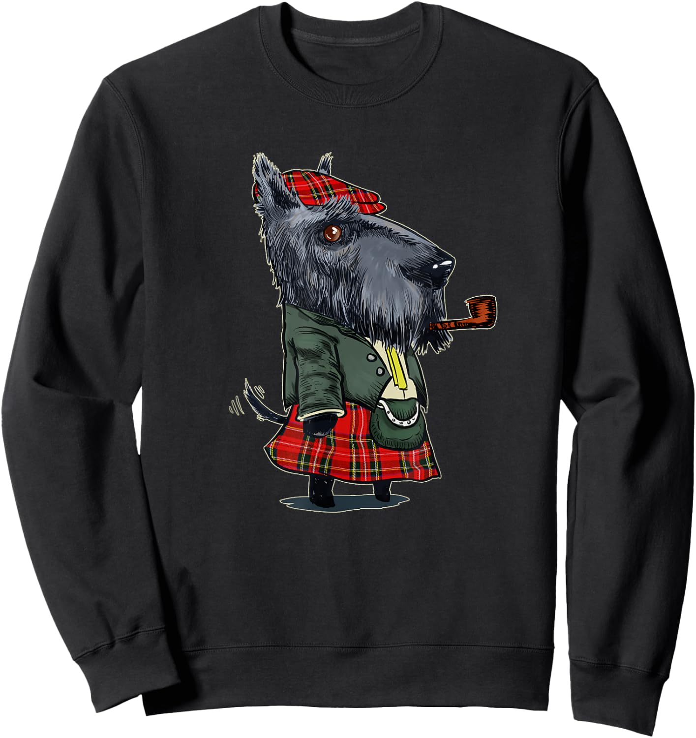 Funny Scottish Terrier Scotland Kilt Gift Sweatshirt - Sweatshirt | Black