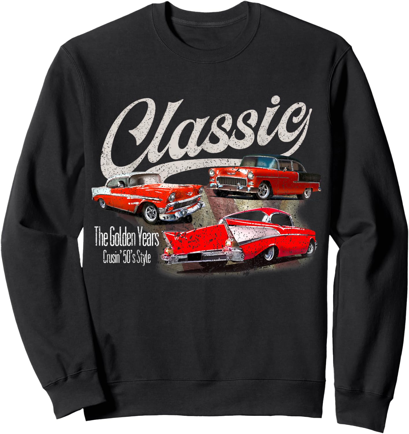 55 56 57 Chevys Bel air Truck TriFive vintage cars Sweatshirt - Sweatshirt | Black