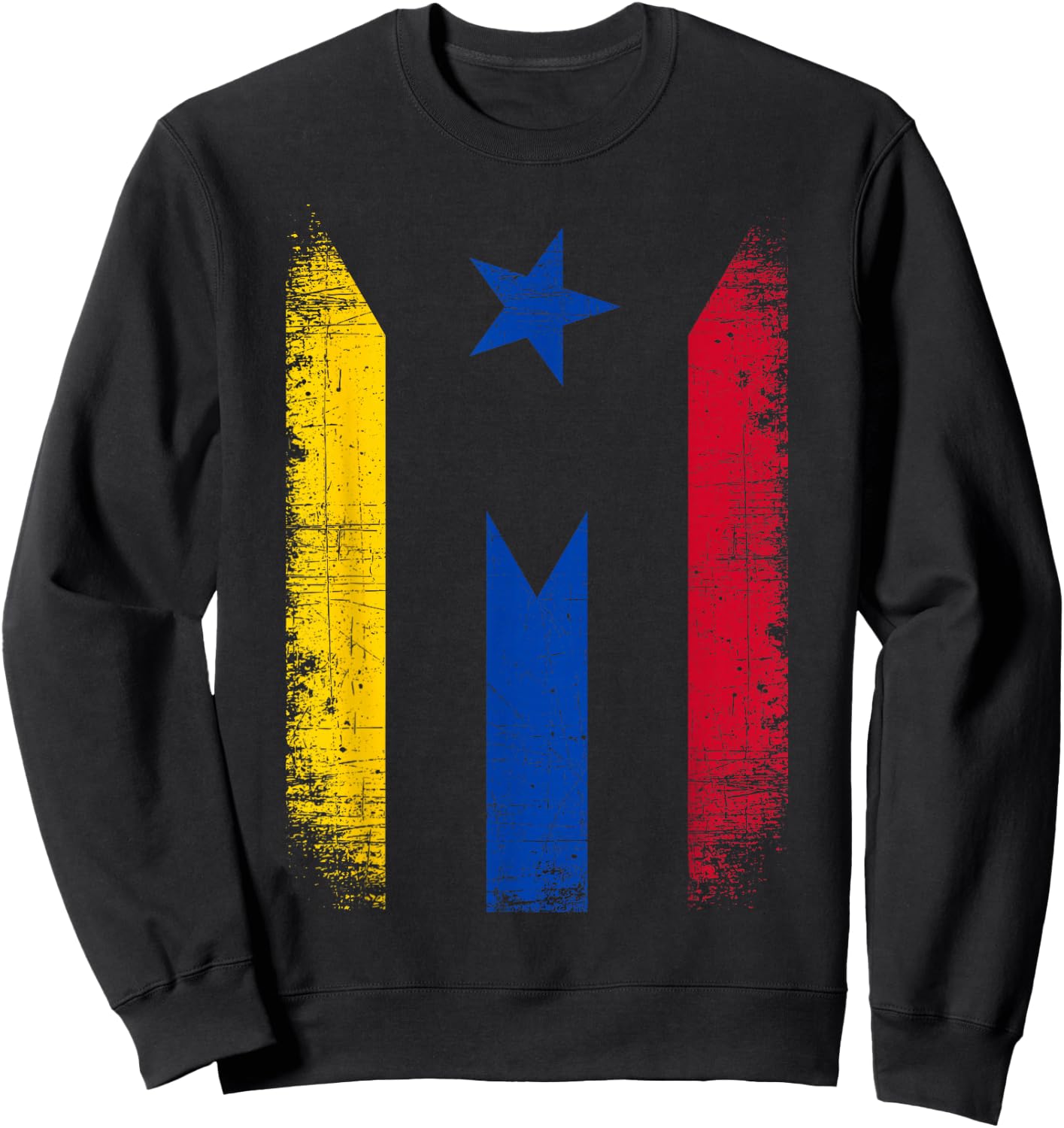 Colombia Puerto Rico Flag Retro Vintage Boricua Colombian Sweatshirt - Sweatshirt | Black