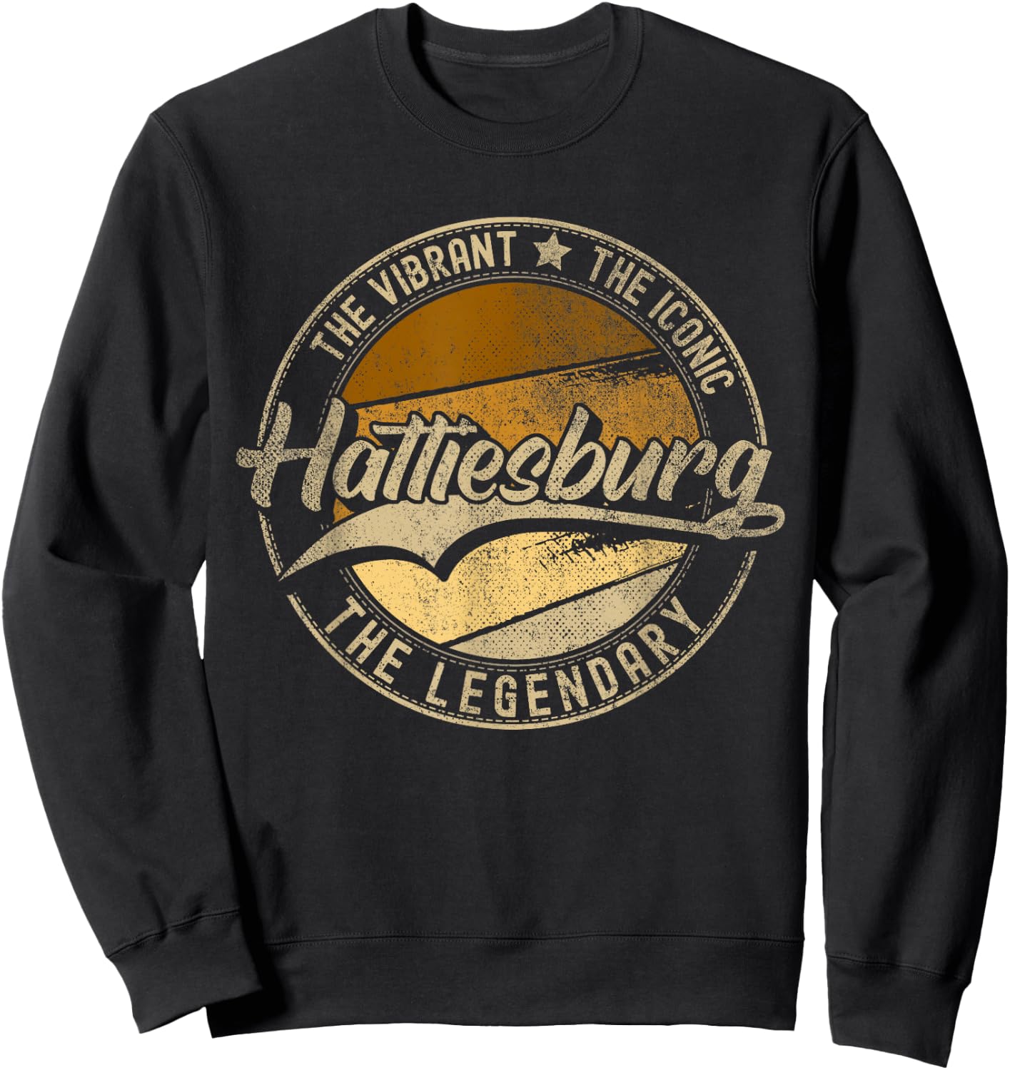 Hattiesburg MS | Mississippi | Vintage Distressed Sweatshirt - Sweatshirt | Black