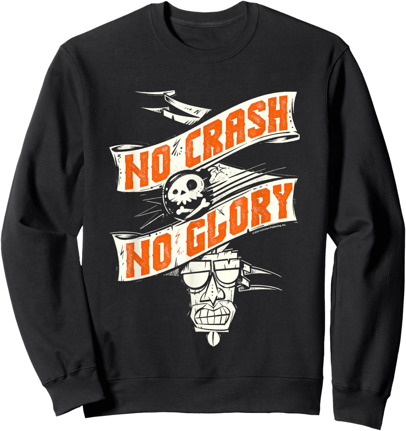 Crash Bandicoot No Crash No Glory Aku Aku Big Chest Logo Sweatshirt - Sweatshirt | Black