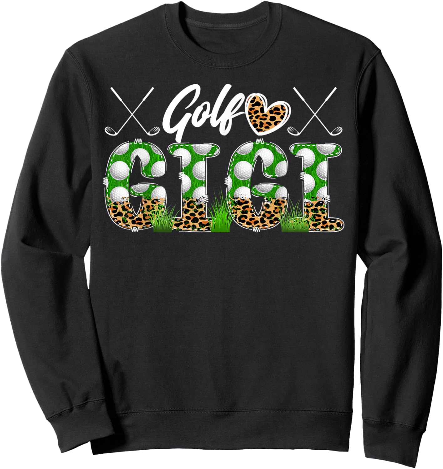 Golf Gigi Of A Golf Player Gigi Leopard Golfer Gigi Sweatshirt - Sweatshirt | Black