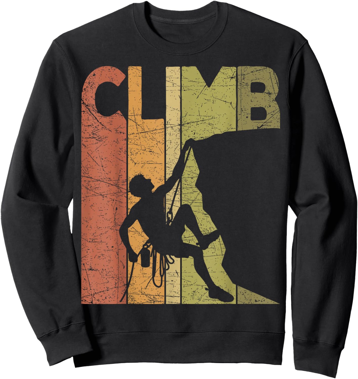 Climber Vintage Rock Climbing Retro Bouldering Climber Sweatshirt - Sweatshirt | Black