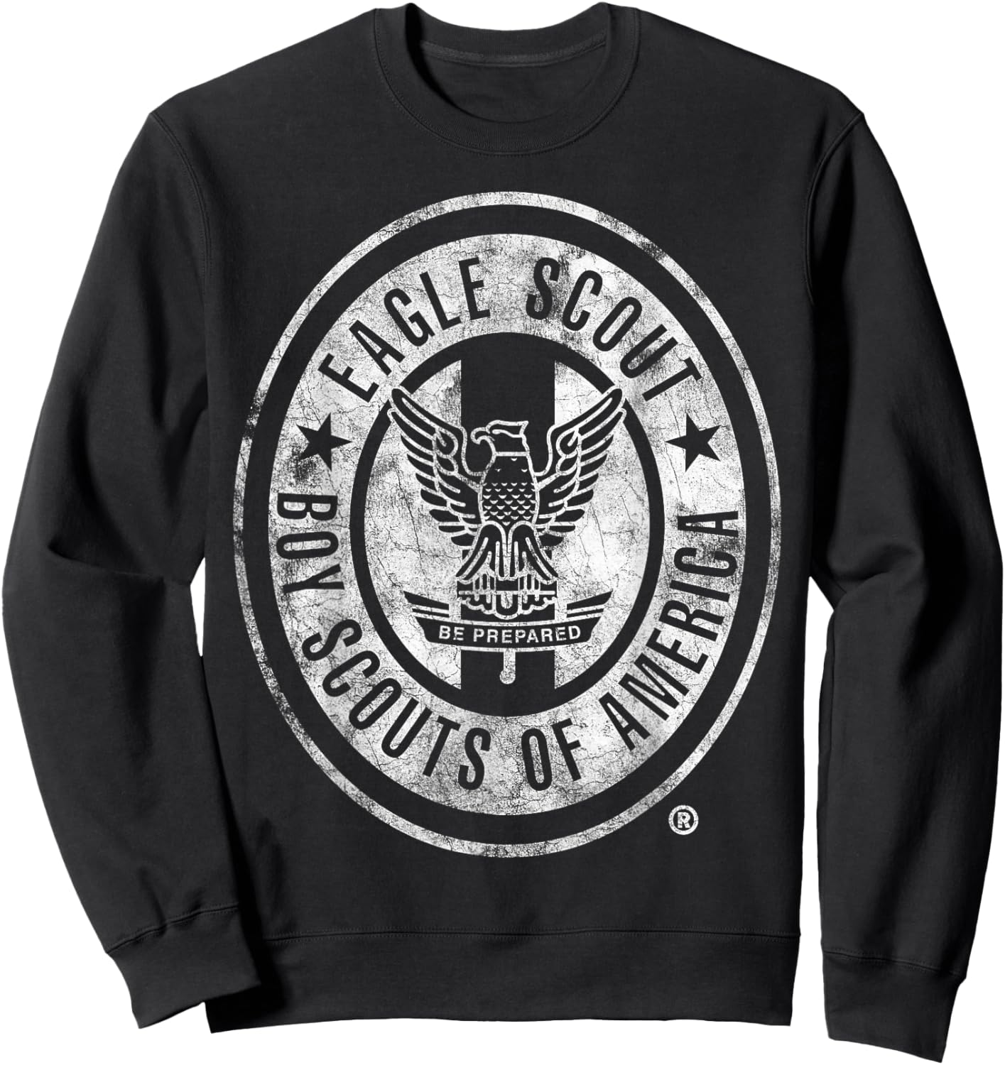 Eagle Scout Vintage (White Distressed) Sweatshirt - Sweatshirt | Black