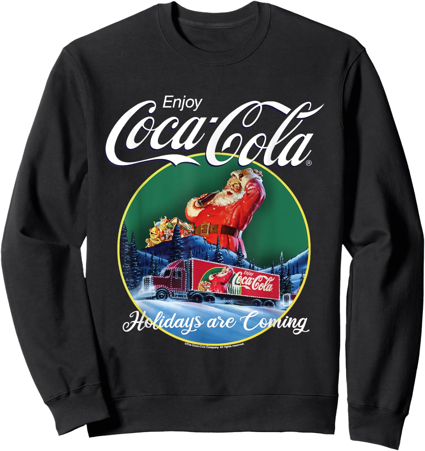 Coca Cola Christmas Holidays Are Coming Truck Sweatshirt - Sweatshirt | Black