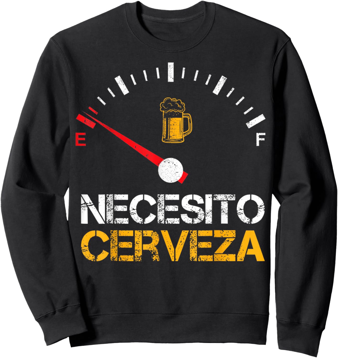 Necesito Cerveza Funny Quote Saying Spanish Beer Lover Sweatshirt - Sweatshirt | Black