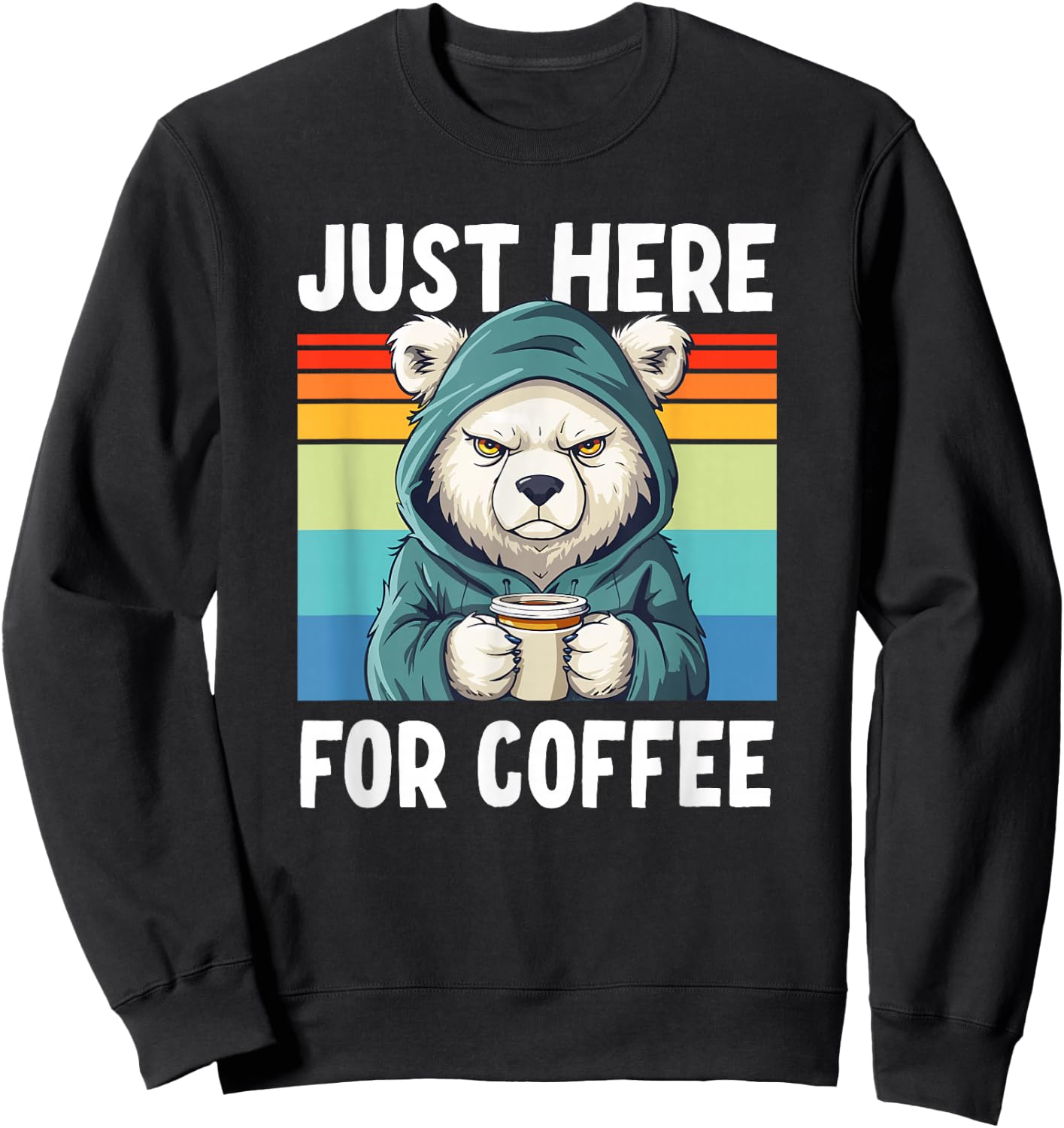 Grumpy Office Coffee & Polar Bear Sweatshirt - Sweatshirt | Black