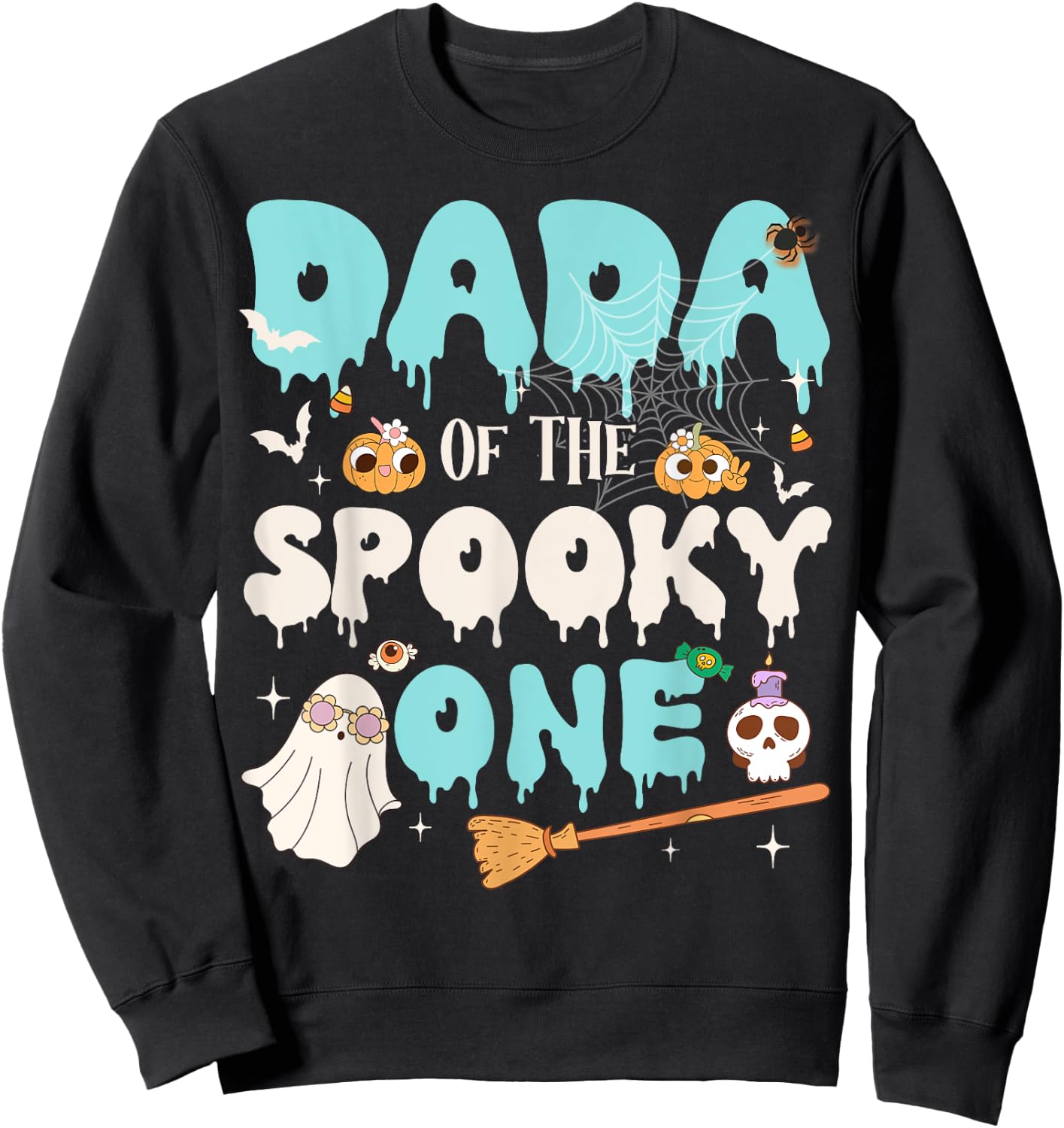 Dada of The Spooky One Boy 1st Birthday Halloween Family Sweatshirt - Sweatshirt | Black