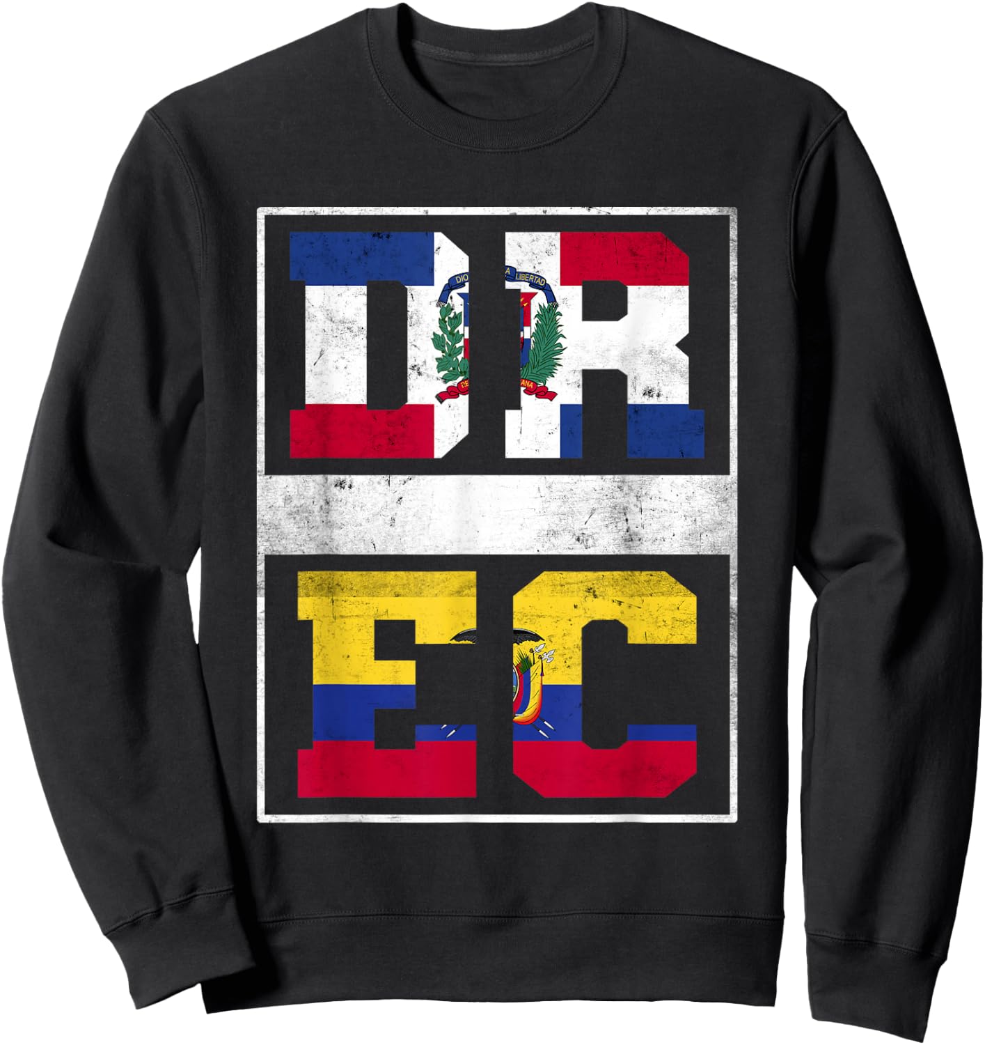 Dominican Republic and Ecuador Mix Dominicana Ecuadorian Sweatshirt - Sweatshirt | Black