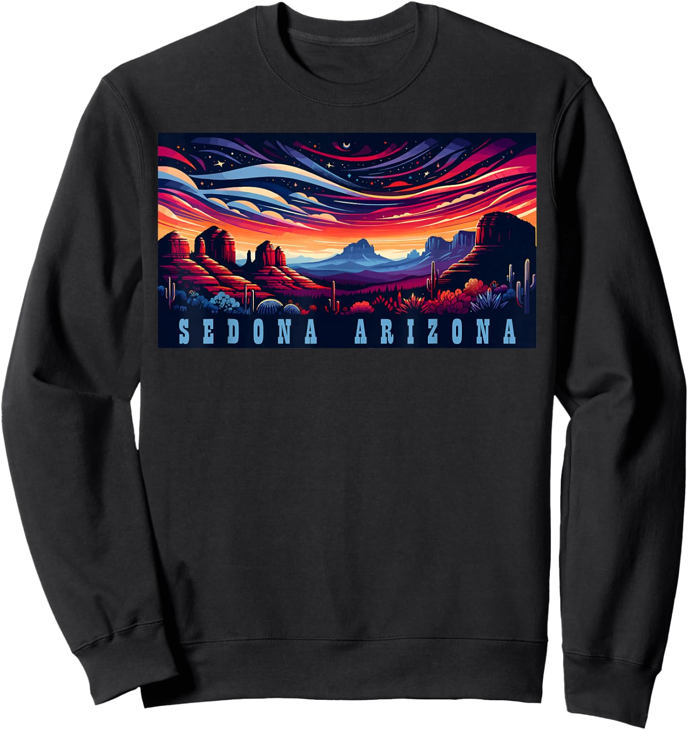 Sedona AZ Hiking Outdoors Mountain Sedona USA Retro Vintage Sweatshirt - Sweatshirt | Black