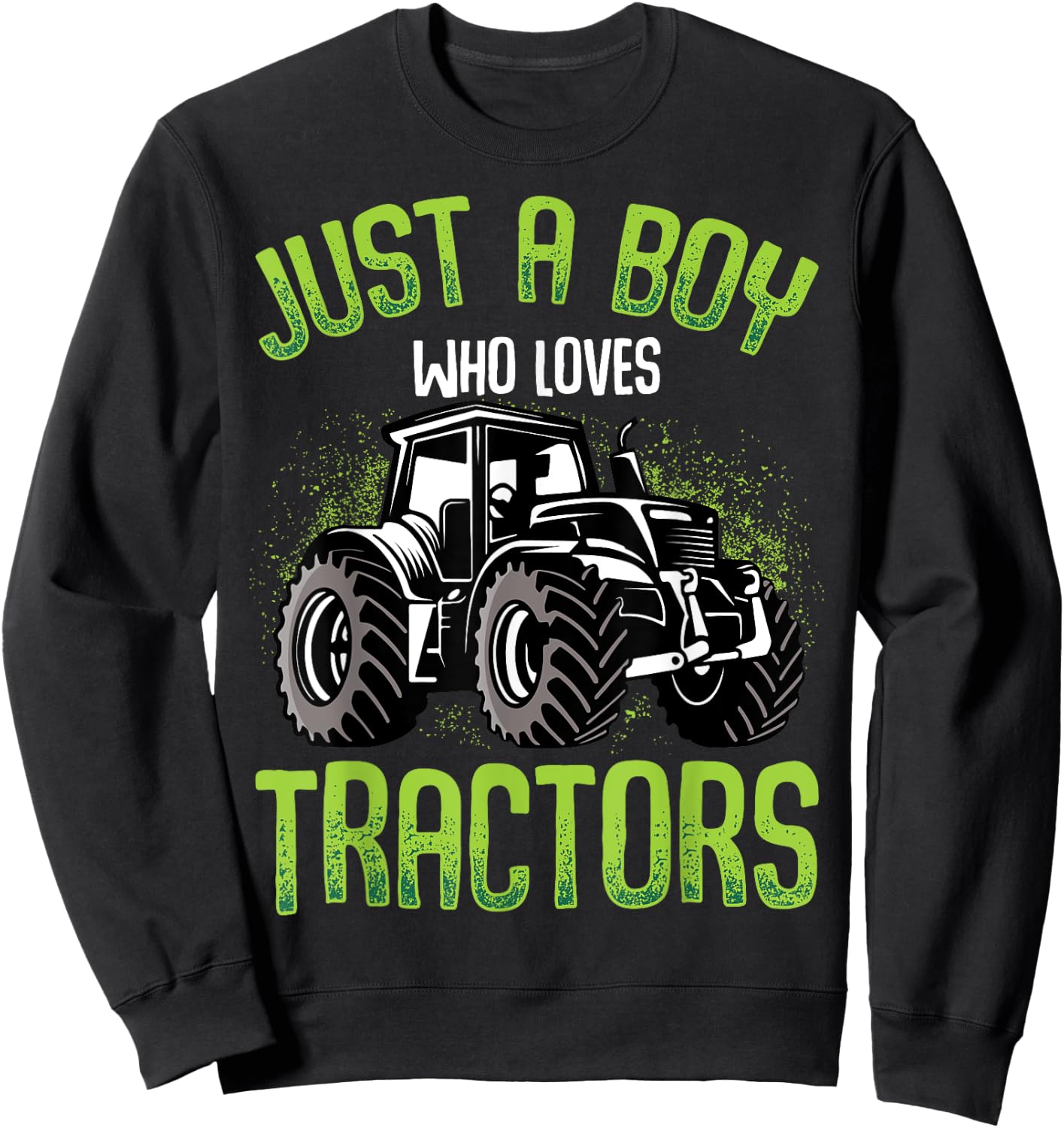 Just A Boy Who Loves Tractors Farm Kids Sweatshirt - Sweatshirt | Black