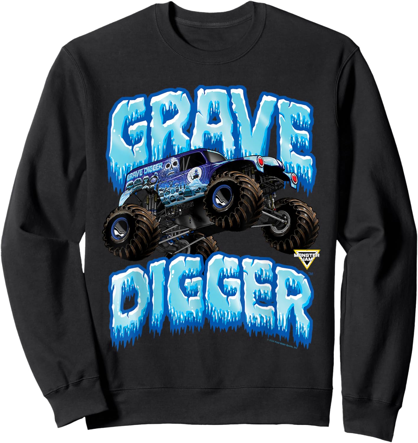 Monster Jam Grave Digger Ice Cold Monster Truck Sweatshirt - Sweatshirt | Black