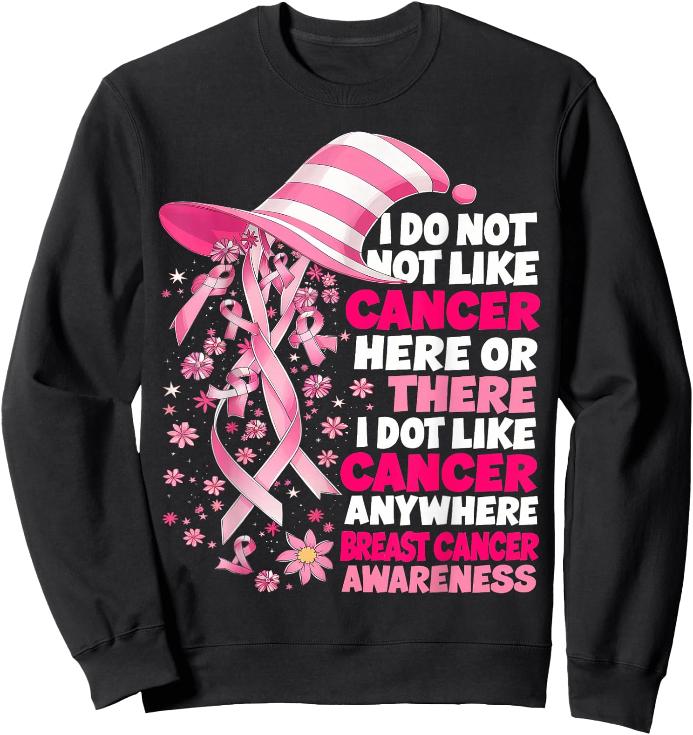 I Do Not Like Cancer Here Or There I Do Not Like Cancer Sweatshirt - Sweatshirt | Black