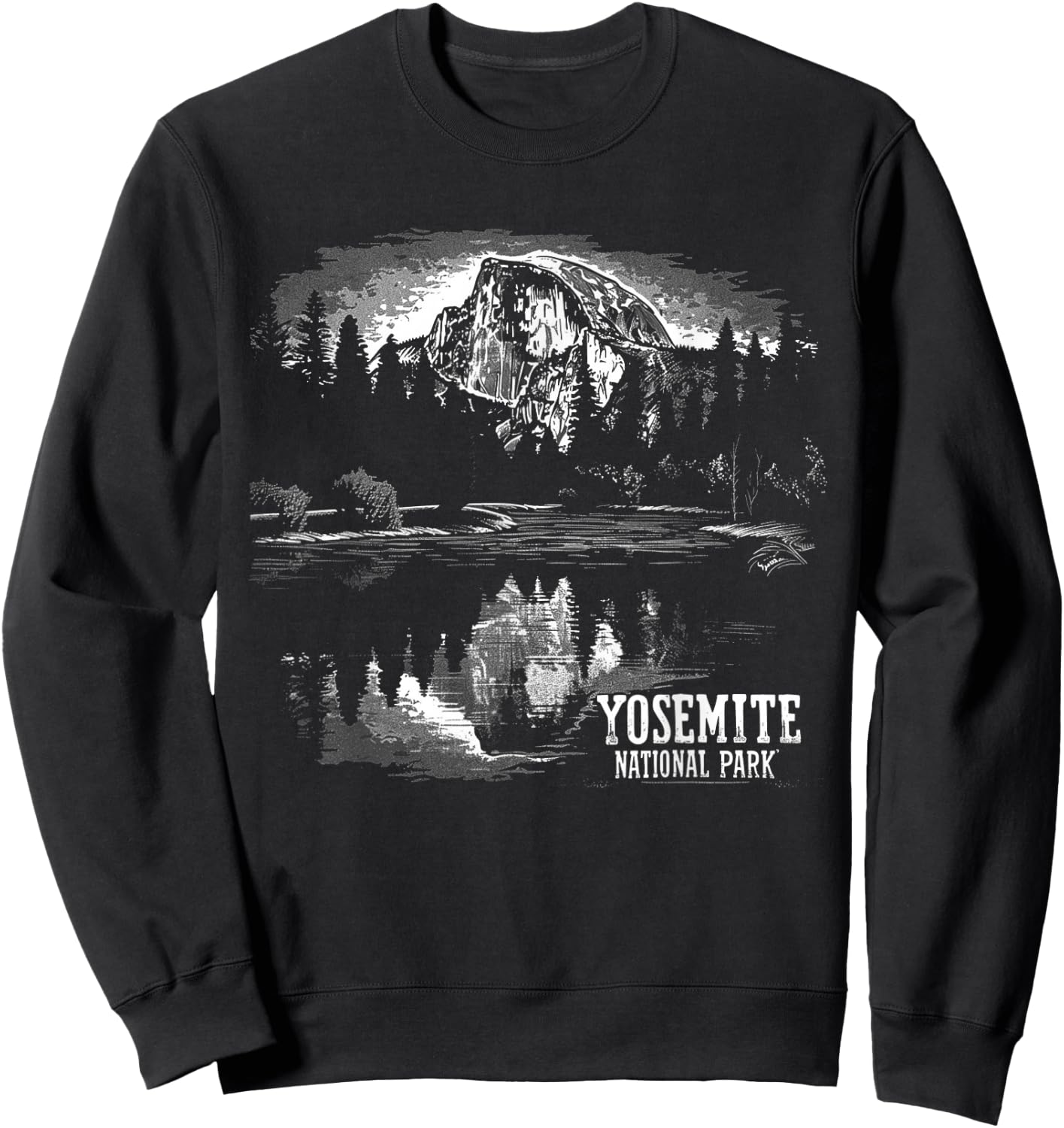 Yosemite - US National Park Vintage Men Women Kids Retro Sweatshirt - Sweatshirt | Black