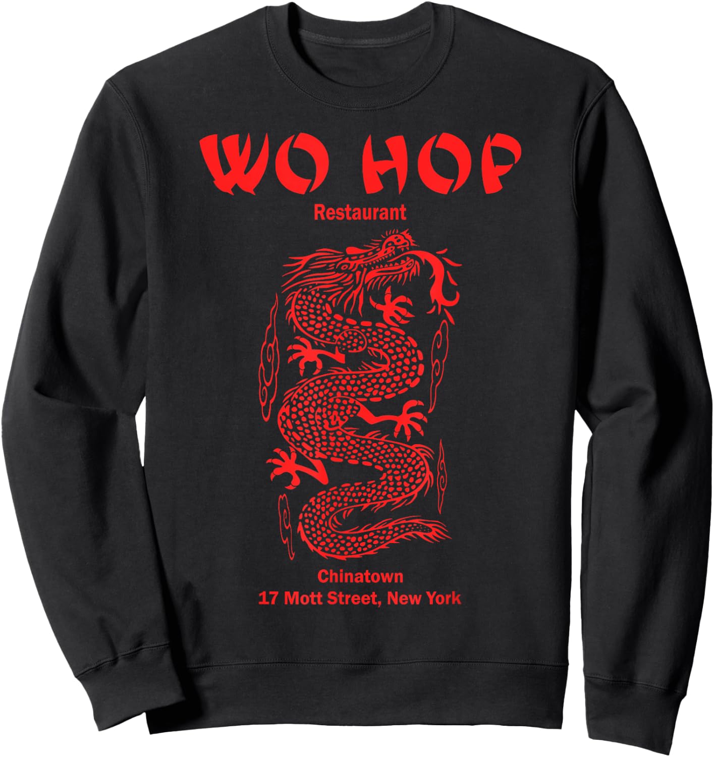 Red Wo hop Restaurant Chinatown, Serpent Dragon Vintage Sweatshirt - Sweatshirt | Black