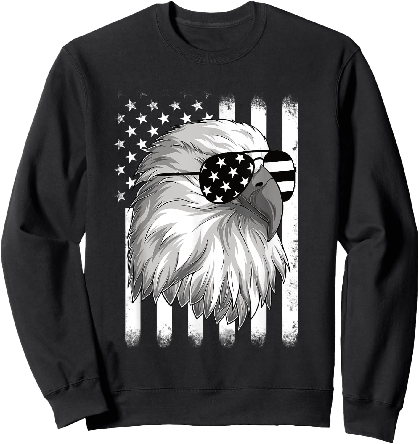 Patriotic Eagle 4th Of July USA American Flag Men Boys Kids Sweatshirt - Sweatshirt | Black