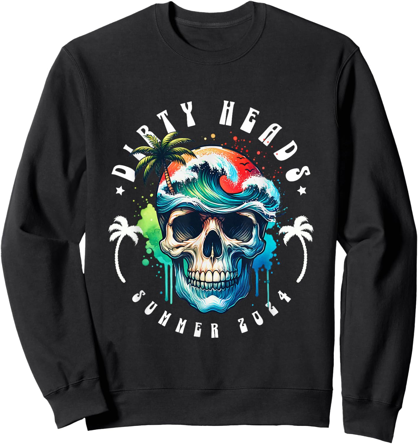 Dirty Heads Summer 2024 Beach Sweatshirt - Sweatshirt | Black