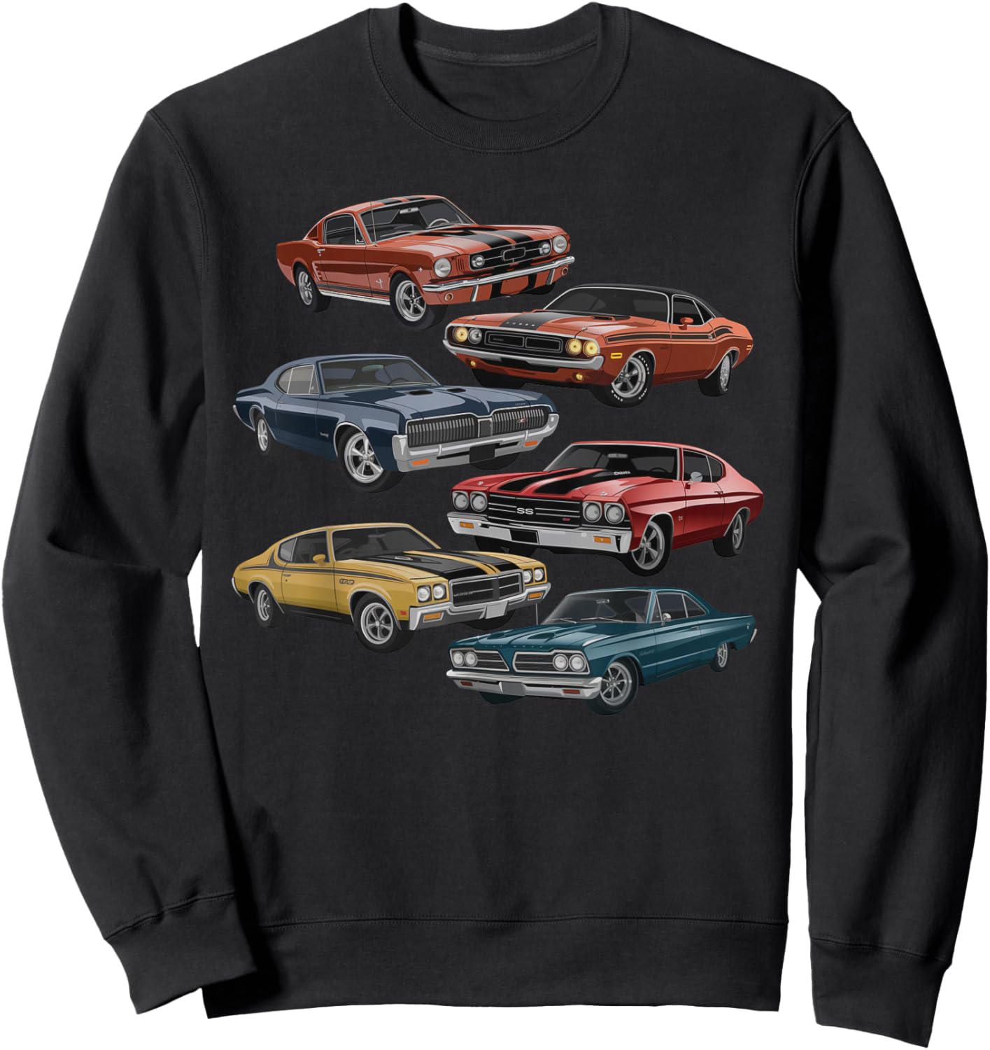 Vintage Muscle Car Artwork for Car Show Enthusiasts Sweatshirt - Sweatshirt | Black