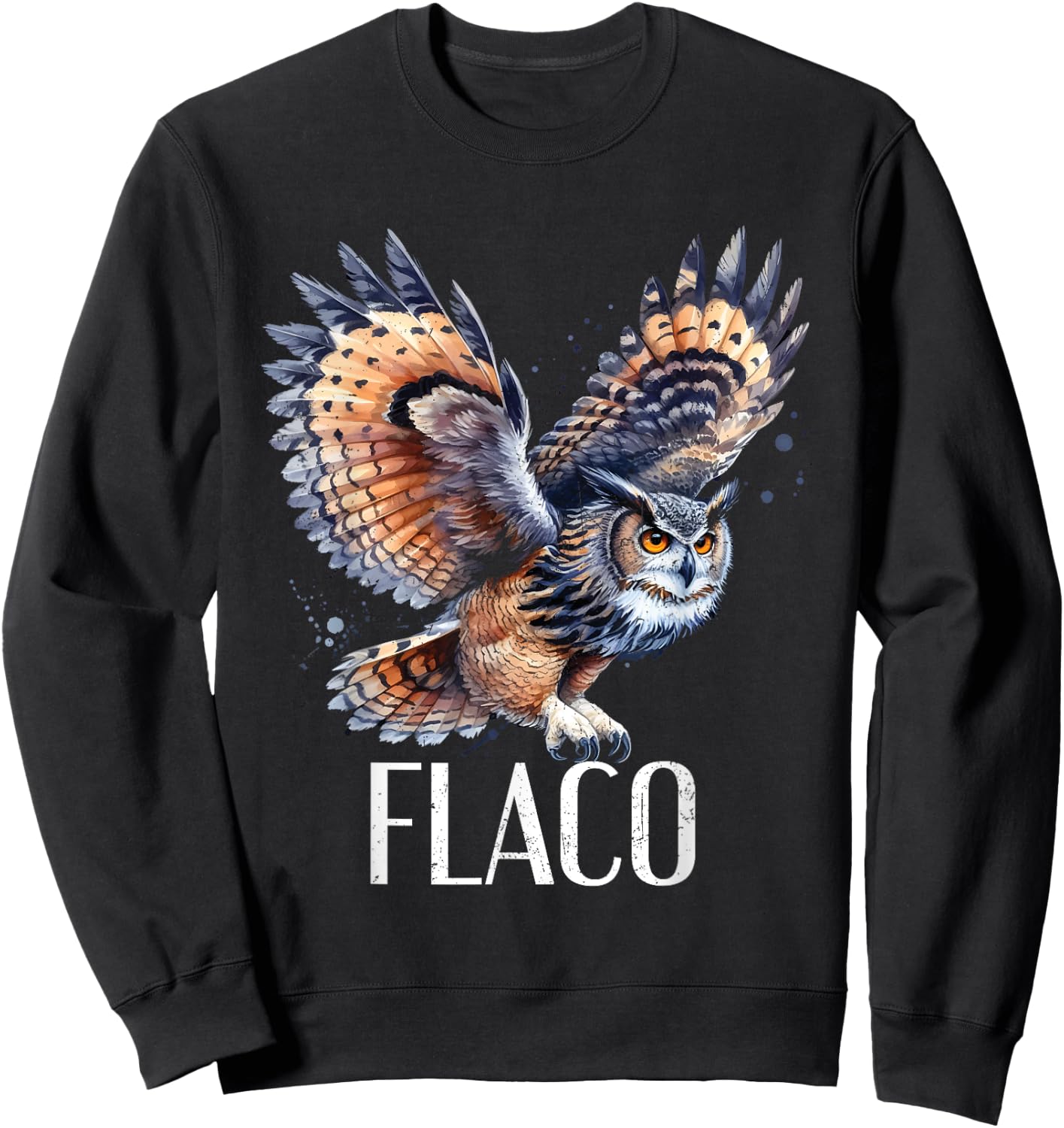 Flaco The Owl Eurasian Eagle Owls Distressed Sweatshirt - Sweatshirt | Black