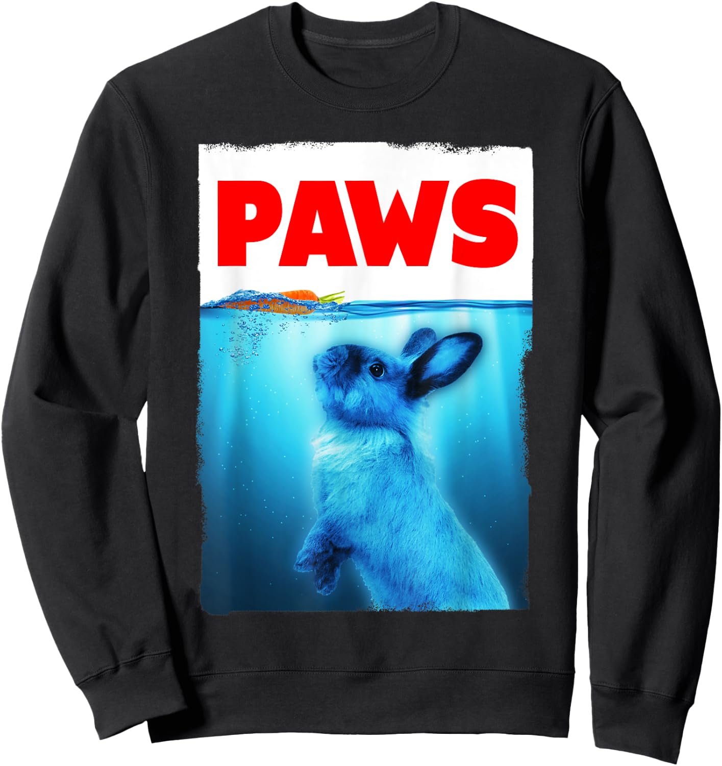 Paws Rabbit Parody Carrot Chaser Sweatshirt - Sweatshirt | Black