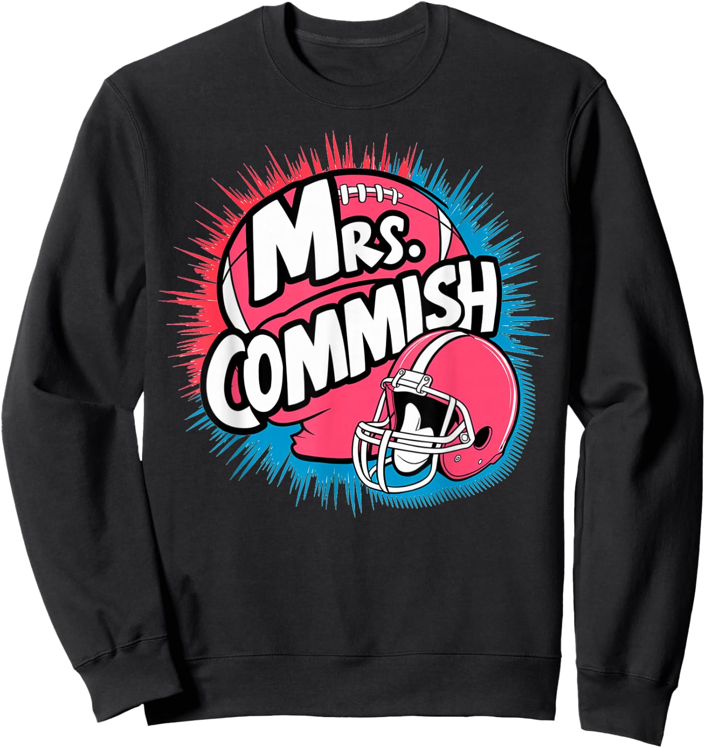 Mrs. Commish Fantasy Football Commissioner Wife Spouse Sweatshirt - Sweatshirt | Black
