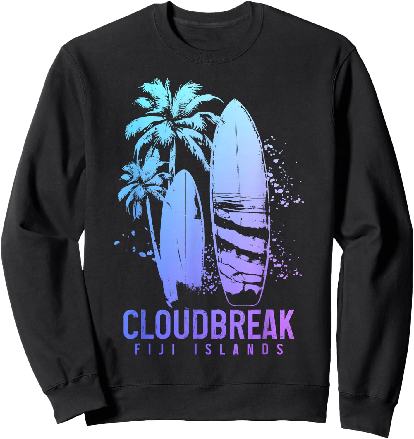 Cloudbreak Fiji Islands Surf Vintage Surfer Sweatshirt - Sweatshirt | Black