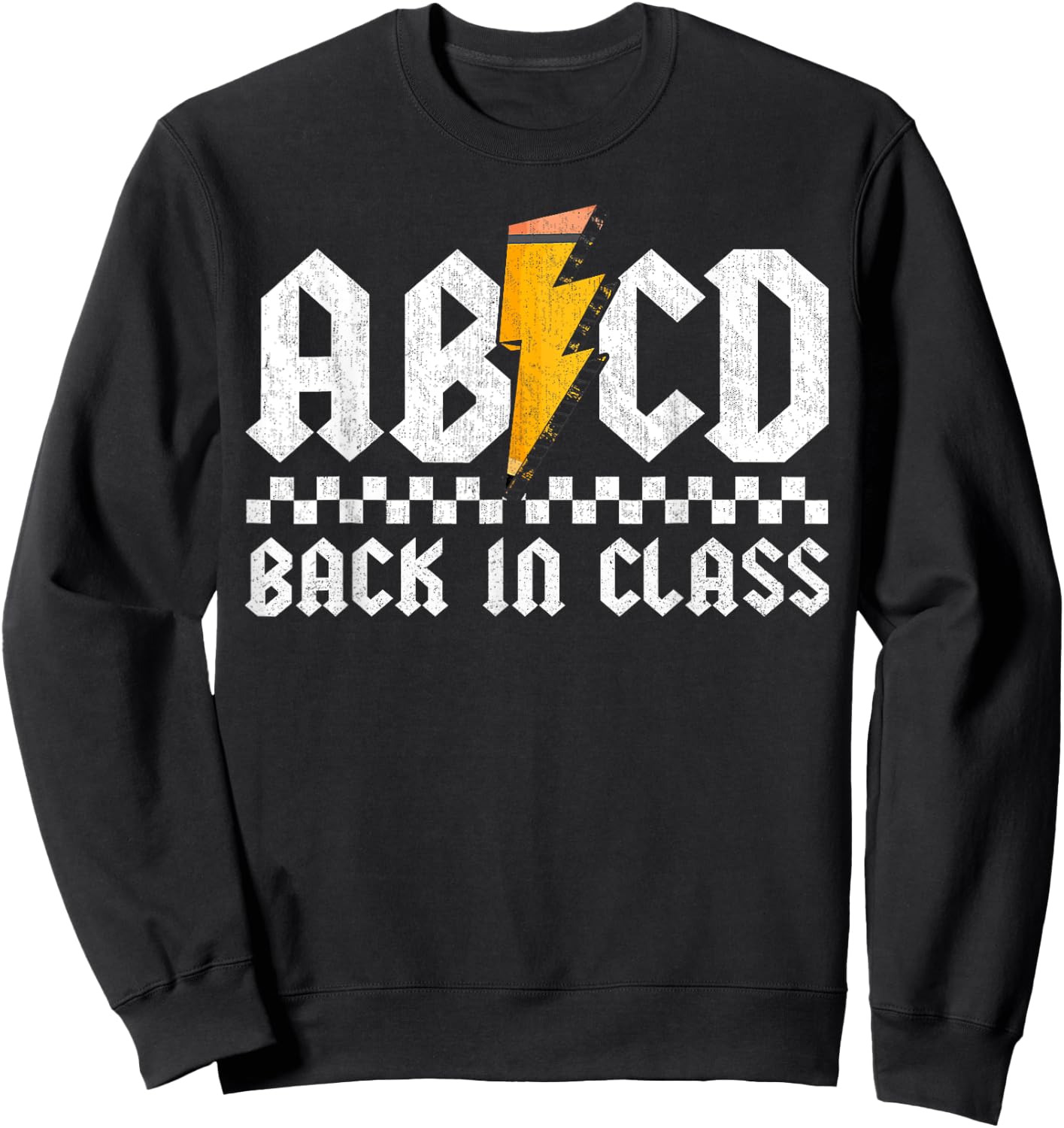 Back In Class Rocks Teacher Rock Back to School ABCD Women Girls Kids Sweatshirt - Sweatshirt | Black
