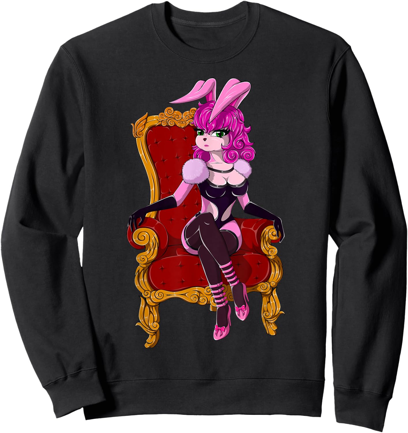 Domina on Throne | BDSM Goddess Mrress Sweatshirt - Sweatshirt | Black