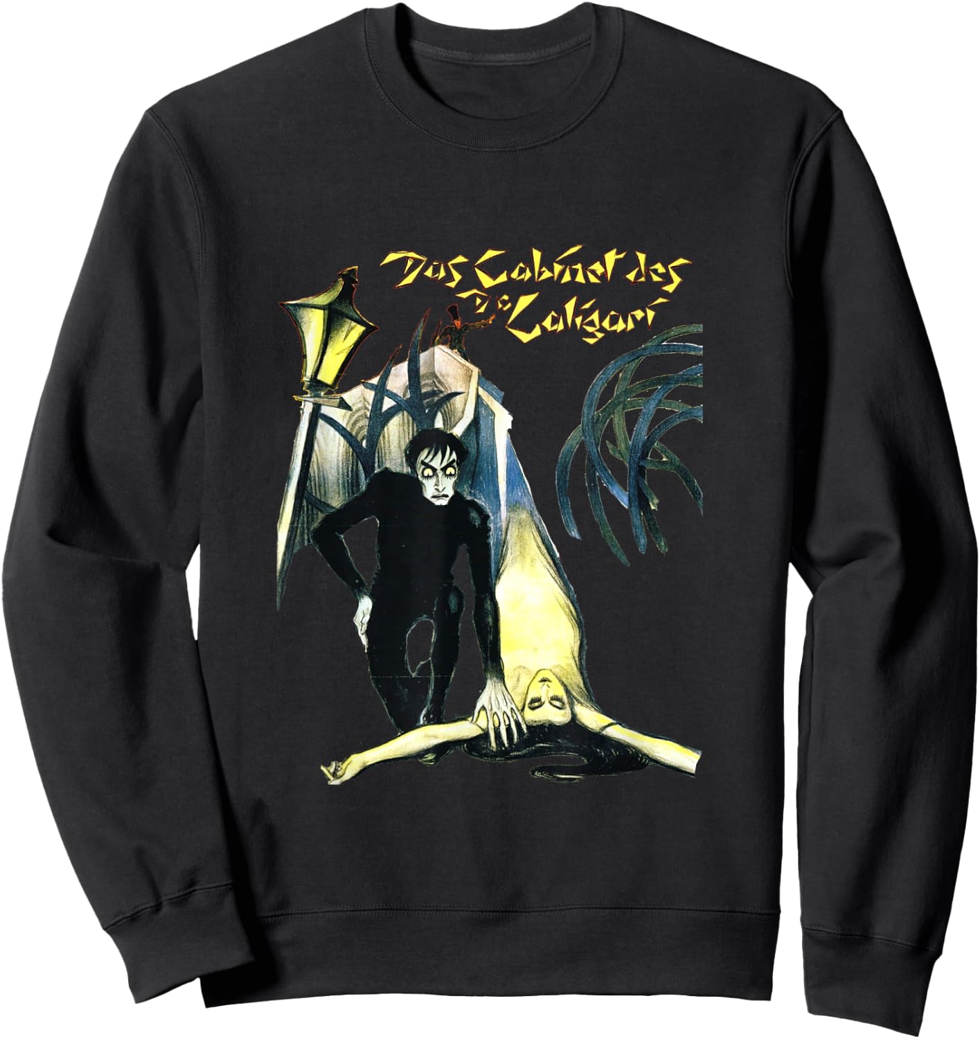 Silent Era German Expressionist Horror Cinema The Cabinet of Dr Caligari , Small, Black Sweatshirt - Sweatshirt | Black