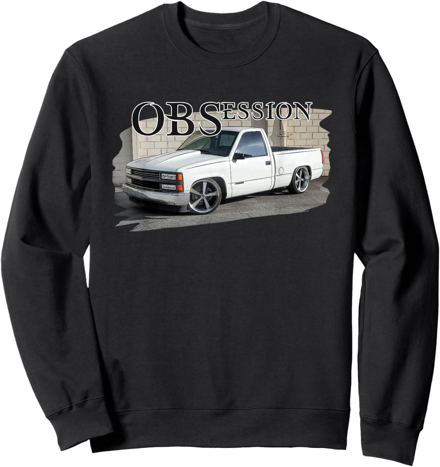Lowered 90s Single Cab 1500 OBS Truck Sweatshirt - Sweatshirt | Black