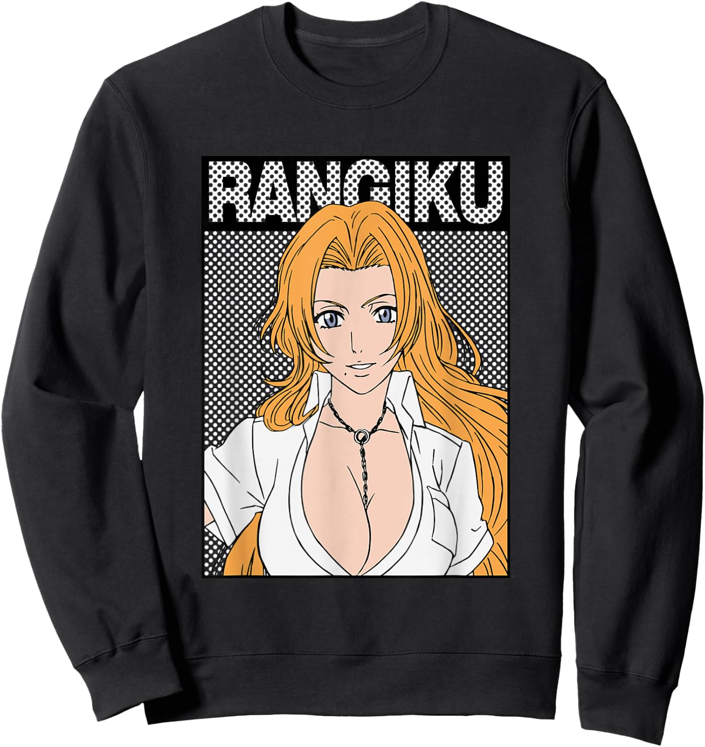 Bleach Rangiku Rectangle Dot Graphic Anime Sweatshirt - Sweatshirt | Black
