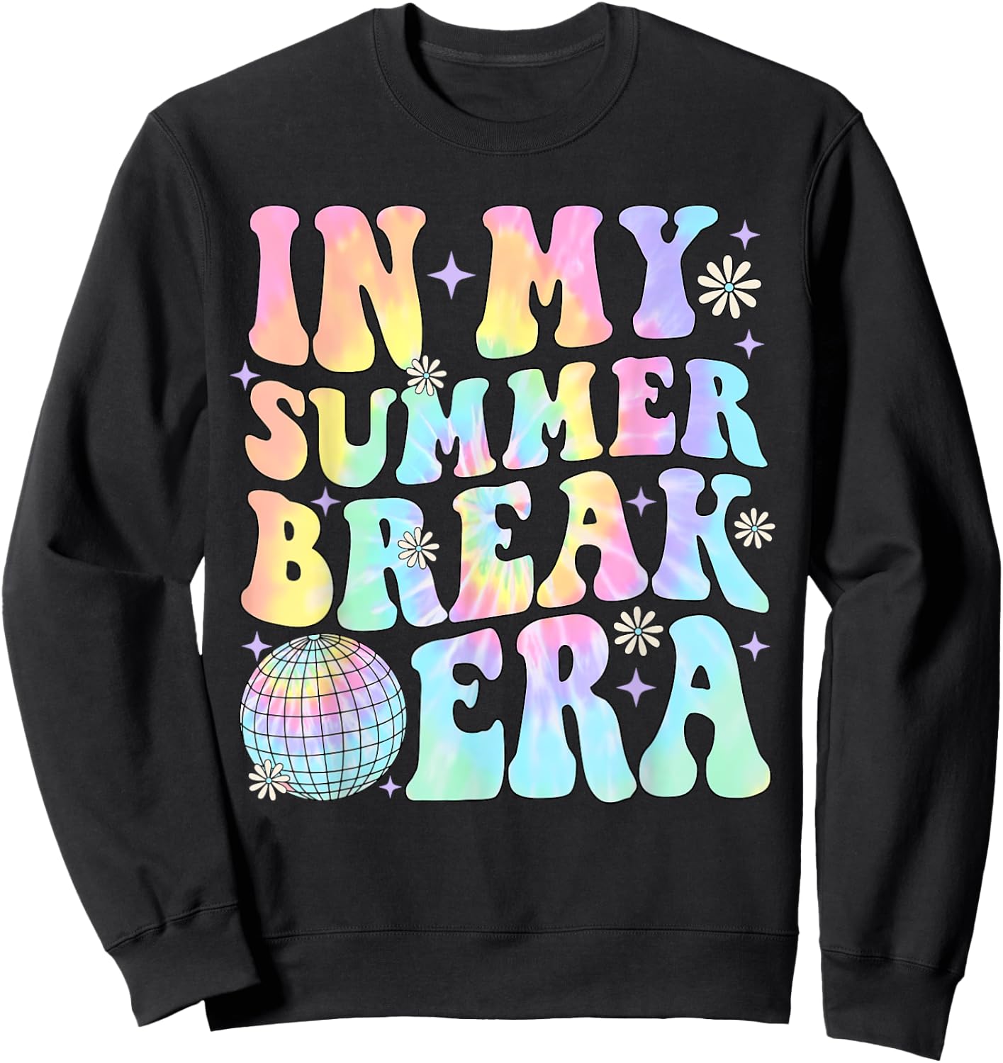 In My Summer Break Era Teacher Summer Break Vacation Groovy Sweatshirt - Sweatshirt | Black
